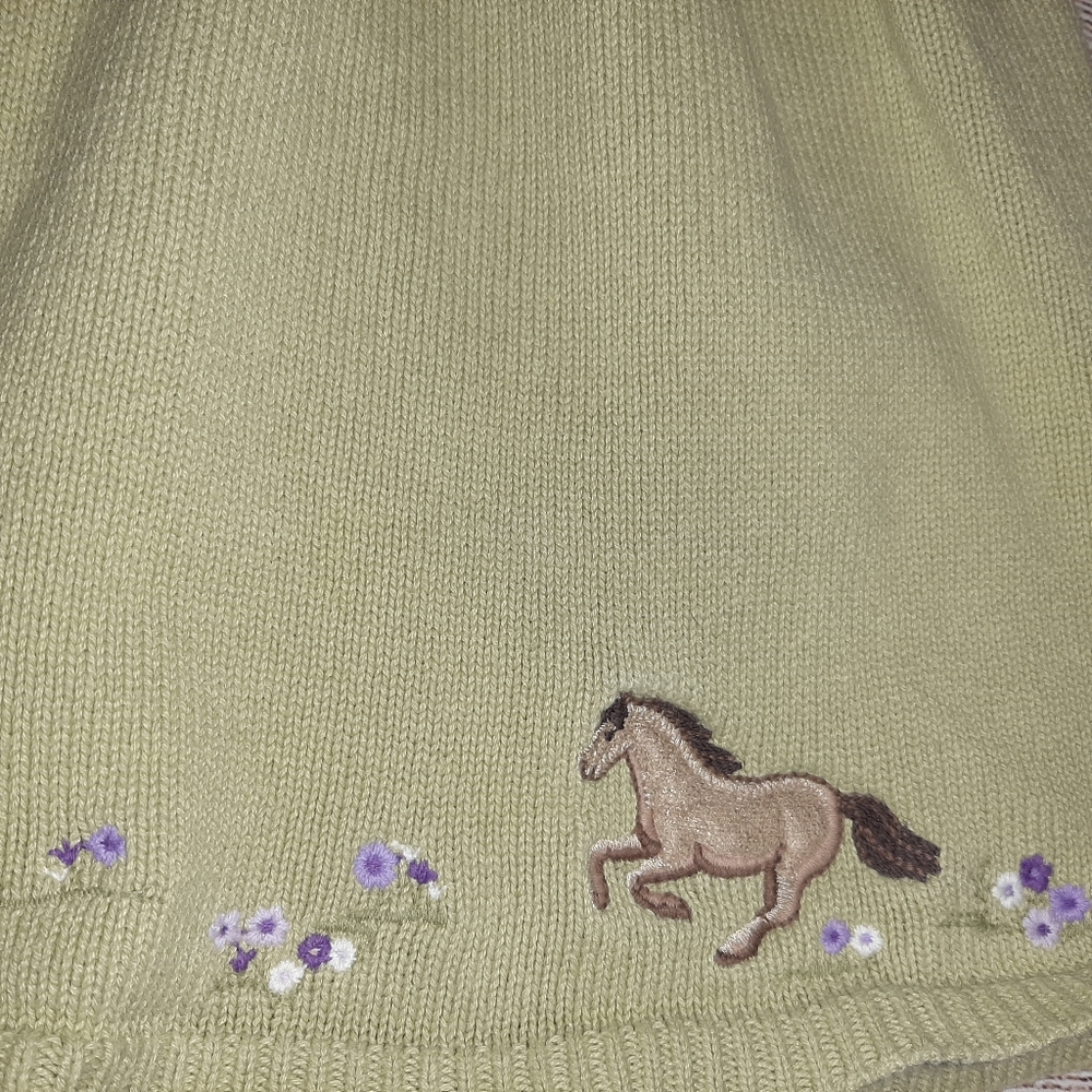 Gymboree Light Green Sweater with 🐎 - Picture 6 of 9